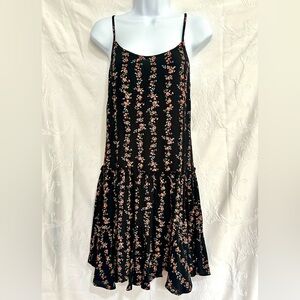 Wild Fable Black and Pink Ruffled Tiered Mini Sundress